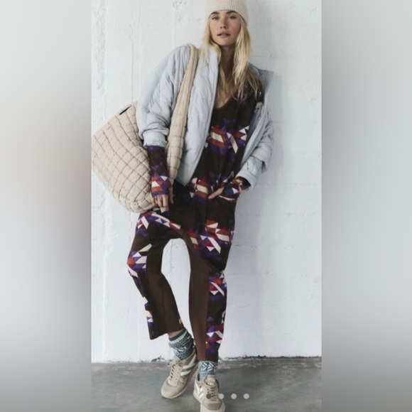 FP Movement by Free People Pants - Free People Movement Hot Shot Long Sleeve Printed Jumpsuit, XS NWT